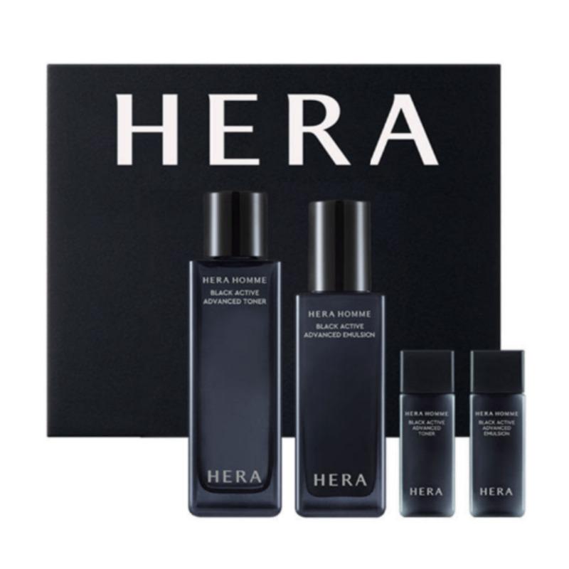 HERA Homme Black Active Skincare 2-Piece Set (Emulsion 110ml + Toner 125ml)