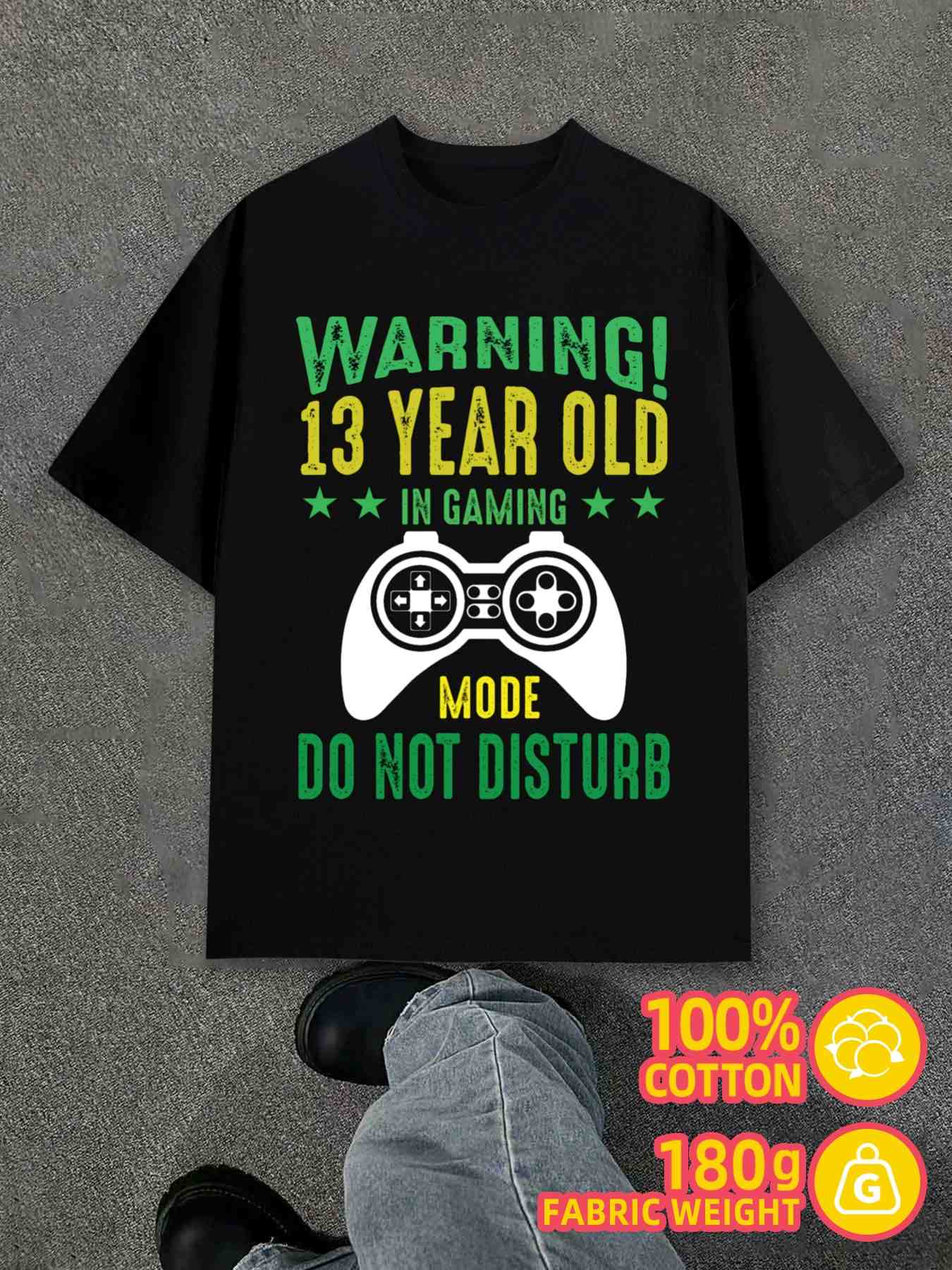 

T-Shirt Y2K 13th Birthday Gamer Black Regular Fit 4XL