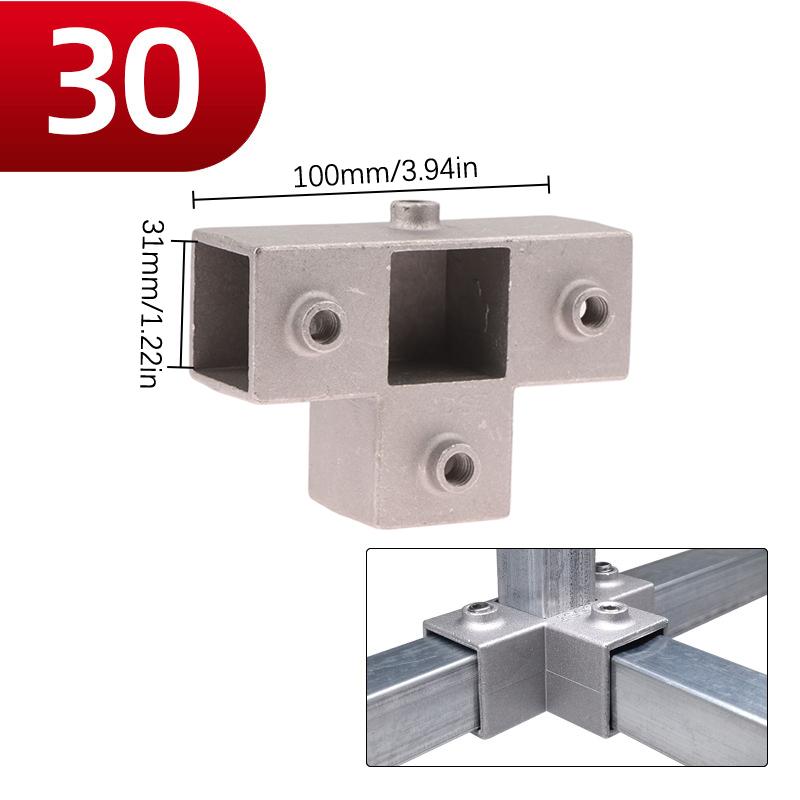 1 buc Piesă de Conectare Tub Pătrat Aliaj Aluminiu Cot Conector Triplu Tub Pătrat Îmbinare Fixă Raft Raft de Depozitare