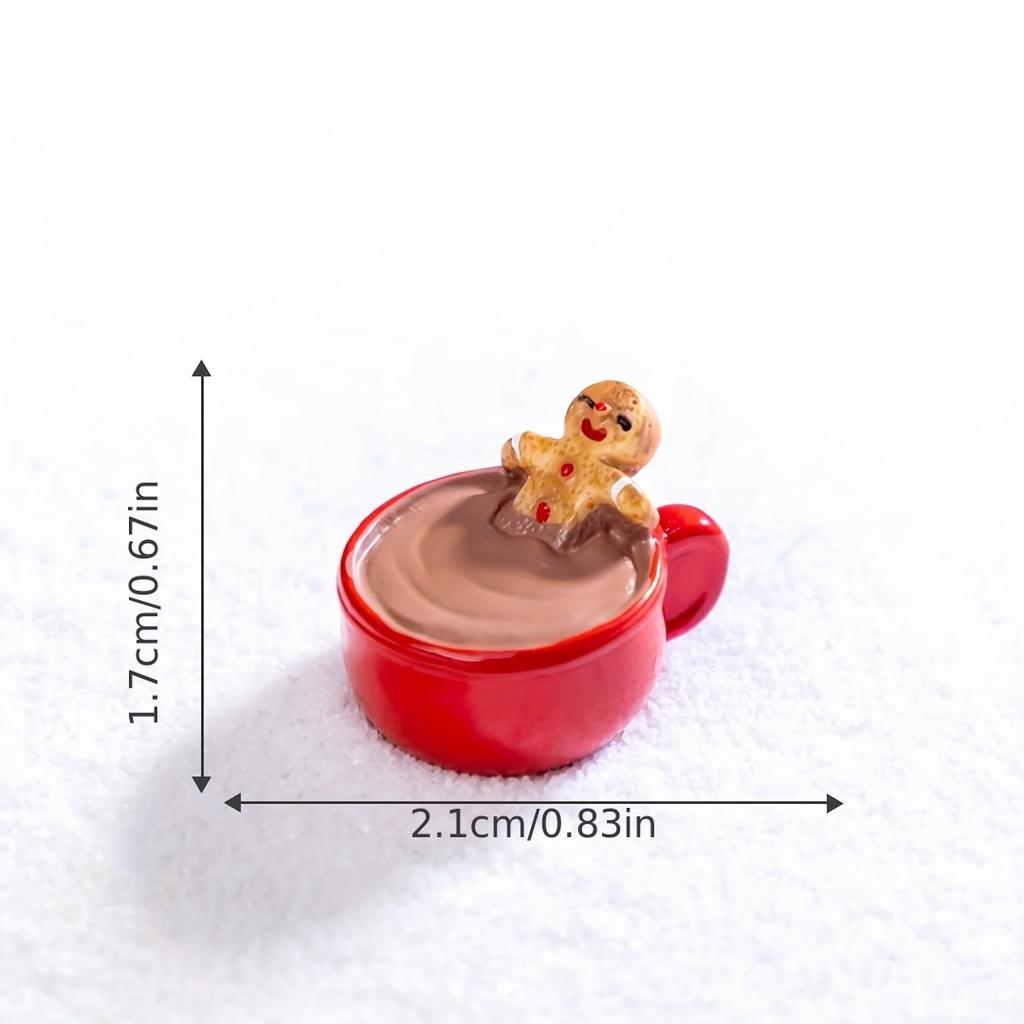 Christmas Gingerbread Man Design, Resin Decorative Accessories, Mini Gift Decorative, DIY, Content: Gingerbread Man, Christmas Tree, Train