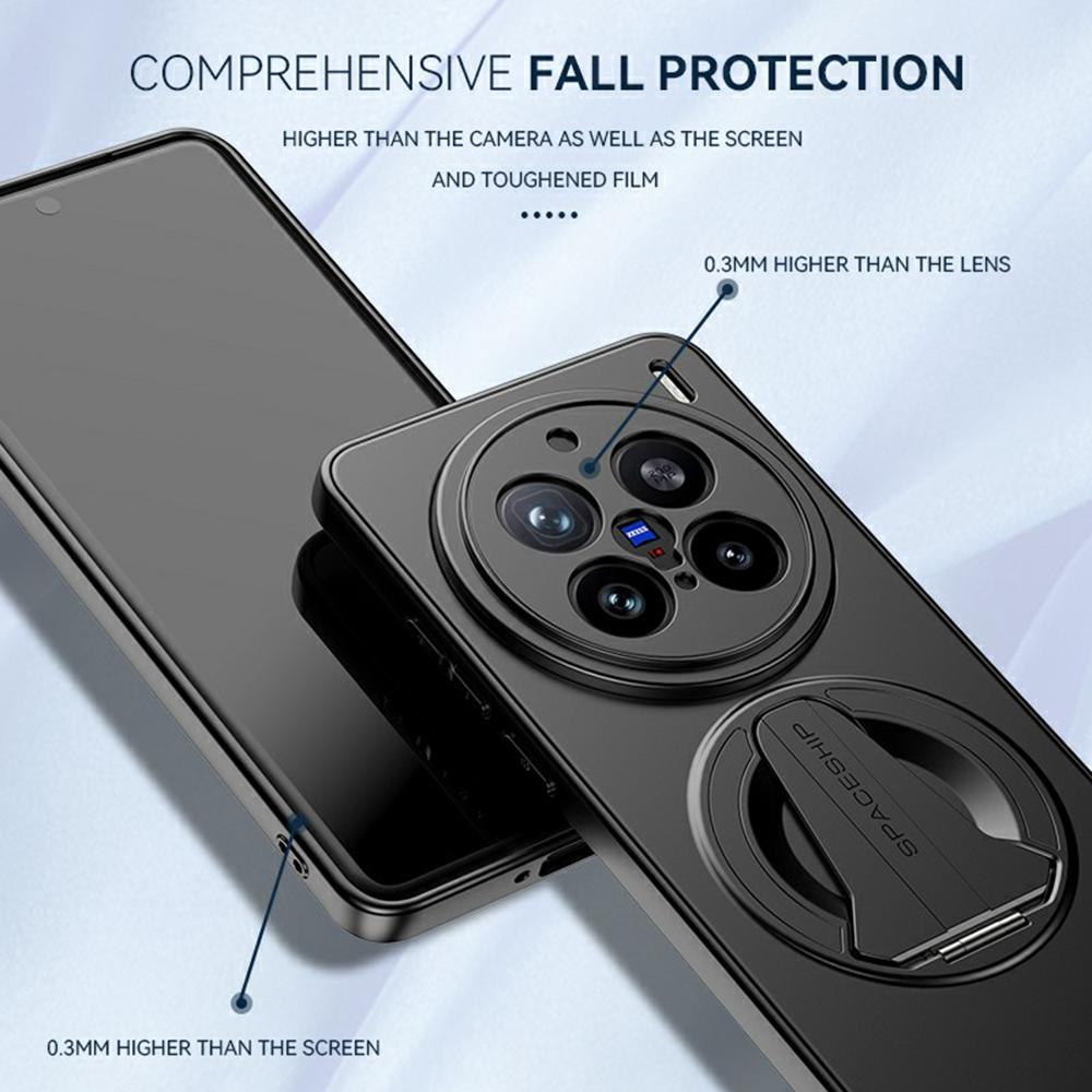 For vivo X200 Pro 5G Case Compatible with MagSafe Hidden Kickstand Skin-Feel Matte PC TPU Phone Back Cover