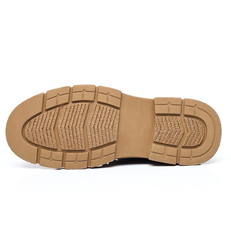 2024 Autumn and Winter New Men's Thick-soled Tooling Big Head Casual Leather Shoes Men's Handmade Online Versatile Trendy Shoes Men 6665