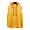 Felpa con Cappuccio Canottiera Monocolore Asciugatura Rapida Senza Maniche Coulisse Orlo Irregolare Casual Abbigliamento Palestra Maglietta