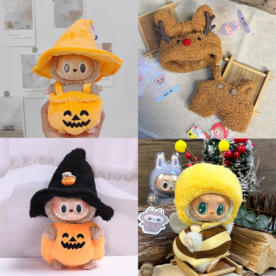 Labubu Christmas Costume Santa Claus Reindeer Set V1 V2 V3 Labubu Dolls Christmas Atmosphere Cute Accessories Winter Clothing