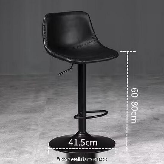 Modern Minimalist Luxury Swivel Bar Stool with Backrest and High Wrought Iron Legs
