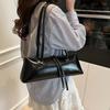 Y2K French Stick Handbag Solid Color Texture Underarm Bags All-match PU Shoulder Bag  Women