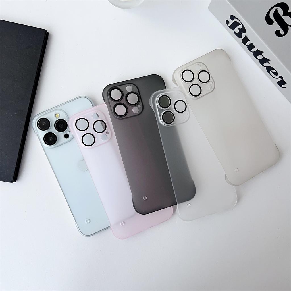 Etui na telefon komórkowy IPhone15promax Ultracienkie Bezramkowe Apple 14 Skóra Matowe 13 Otwór na serum Osłona ze szkła