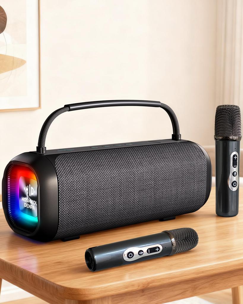 Hoshikou Denpa Wireless Microphone Bluetooth Karaoke Microphone Large Rechargeable Portable Home Mini Bluetooth Wireless Hours of Battery Active Ideal