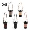 Faux Leather Cup Cover Lanyard Portable Drink Holder Hot Cold Insulation Cup Cover Holder Traveling Cup Holder Beverage Tote Cruise Essentials