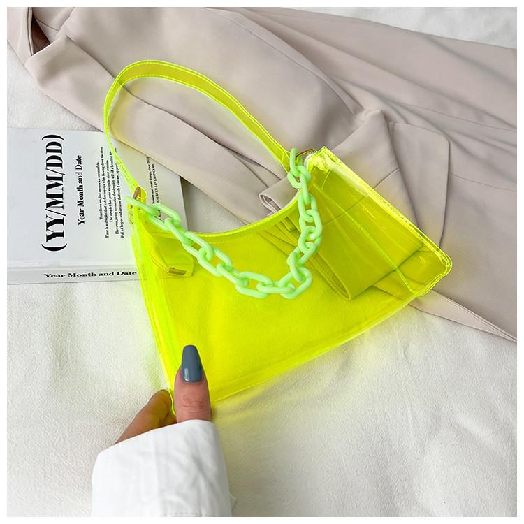 Transparent Pvc Small Womens Clutch Bag With Zipper Closure For Summer Outings