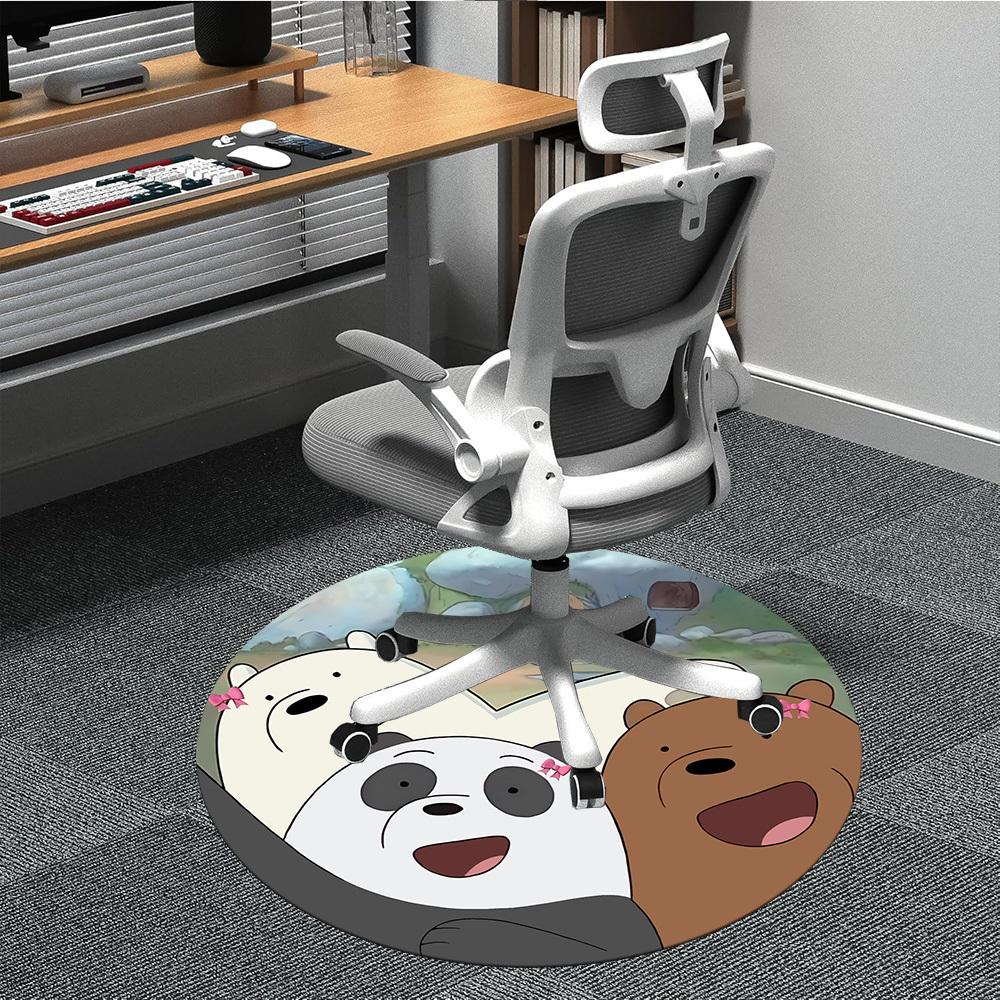 1pc We Bare Bears Office Round Area Rug, Under Office Chairs Bedroom Living Room Home Decor  a1022218