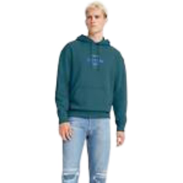 Levis Color Block Logo Printed Hooded Sweatshirt Men Sweatshirt Blue 38479-0070