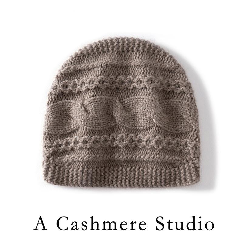 Customized Cashmere Wool Blended Duck Tongue Cashmere Cap Thickened Warm Knitted Cashmere Men's and Women's Hats