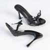 Fashion Liyke Designer Red Patent Leather Bowknot Women Transparent Slippers Sandal Summer 9CM Thin High Heels Shoes Female Mules Slides