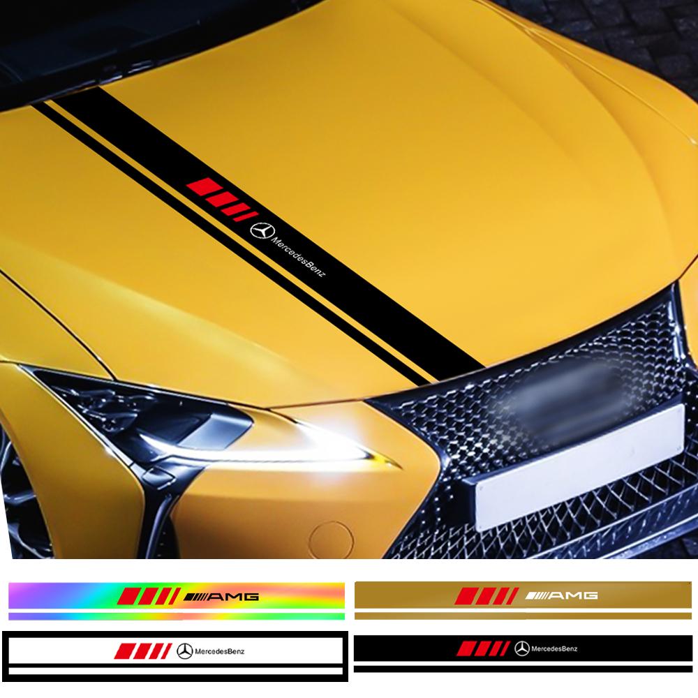 Vinyl Racing Sports Car Hood Stickers Body Car Badge Decor Decal For Mercedes Benz AMG W203 W206 W220 W205 W211 W212 W201 W210