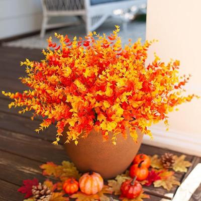 12 Bundles Artificial Flowers for Outdoors Multicolor Morning Glory with Eucalyptus UV Resistant Faux Silk Flower for Spring Summer