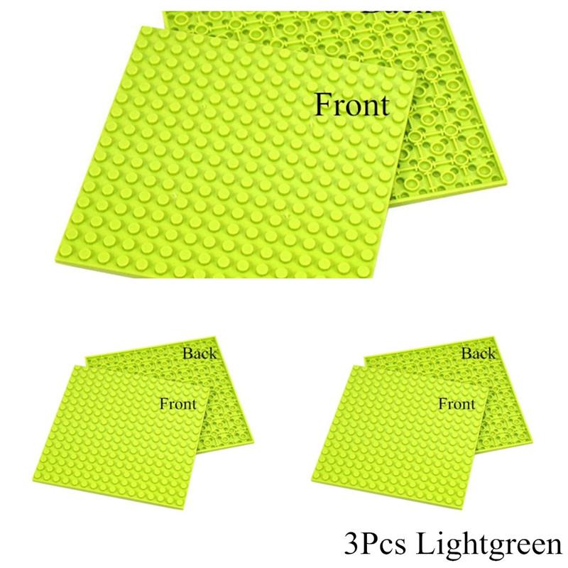 Non-Toxic 3Pcs Plates 16 X 16 Double Sided Baseplate Building Blocks Base Plate Moc City Parts Educational Toy For Children