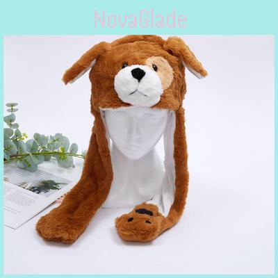 Animal Plush Hat With Moving Ears For Kids And Adults Cute Winter Gift