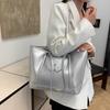 High-capacity feminine tote bag with advanced feel  new PU stitching line pattern  versatile simplicity  single shoulder bag
