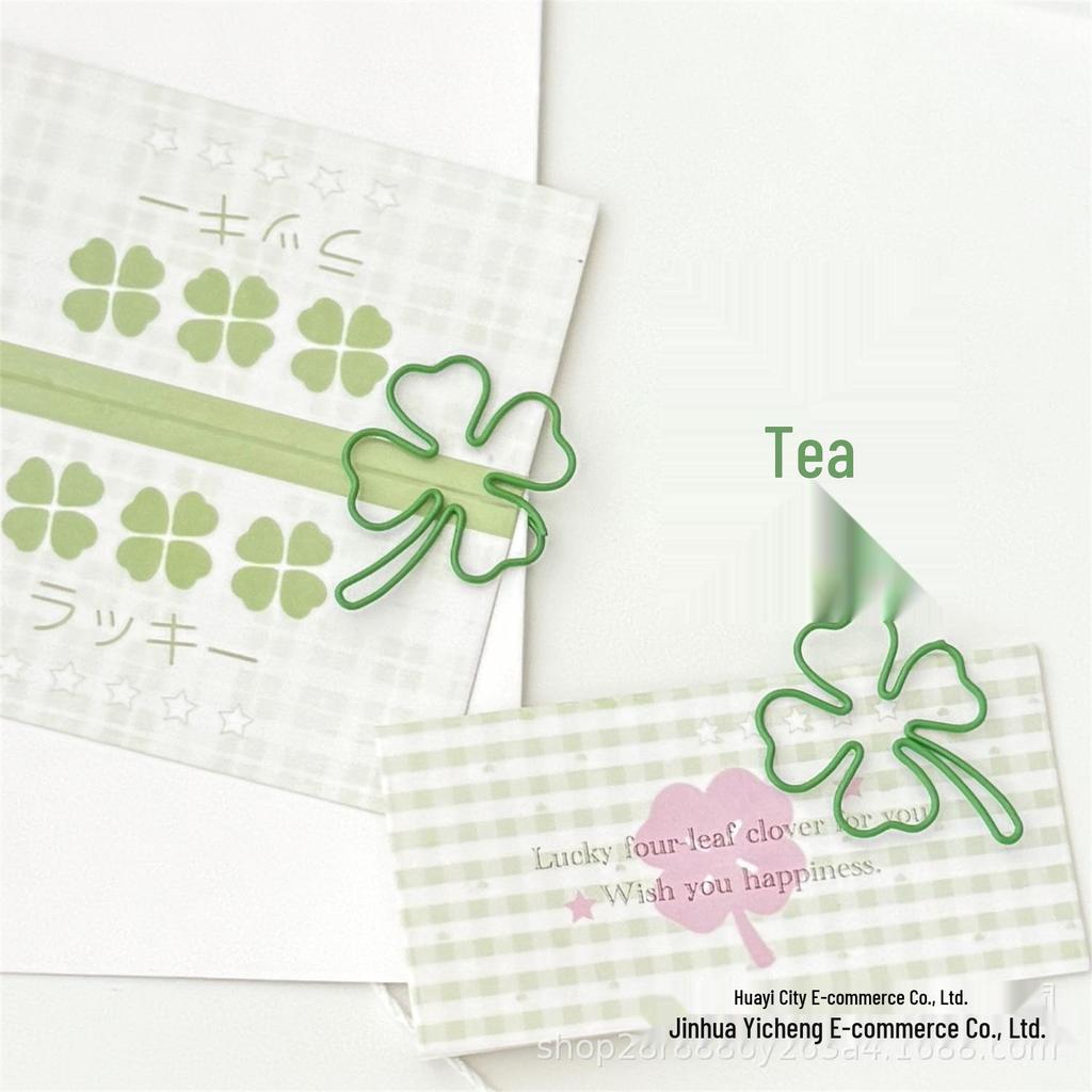 High-Value Four-Leaf Clover Irregular Paper Clip for Decorative Hand Account