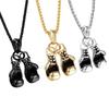 2025 New Vintage Fitness Boxing Gloves Titanium Steel Necklace Punk Pendant Car Suspension Pendant Decoration