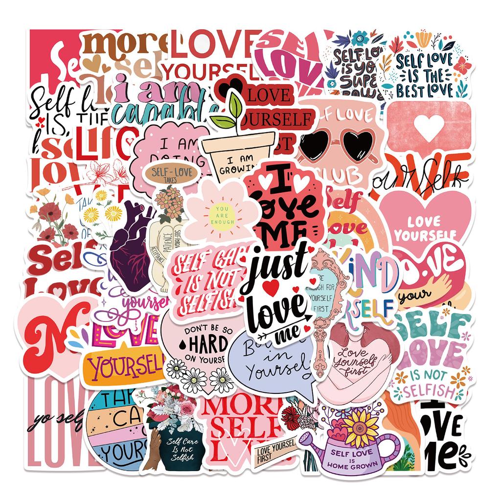 50 Self-care Self Love Graffiti Stickers Decorate Suitcase Notebook Waterproof Explosive