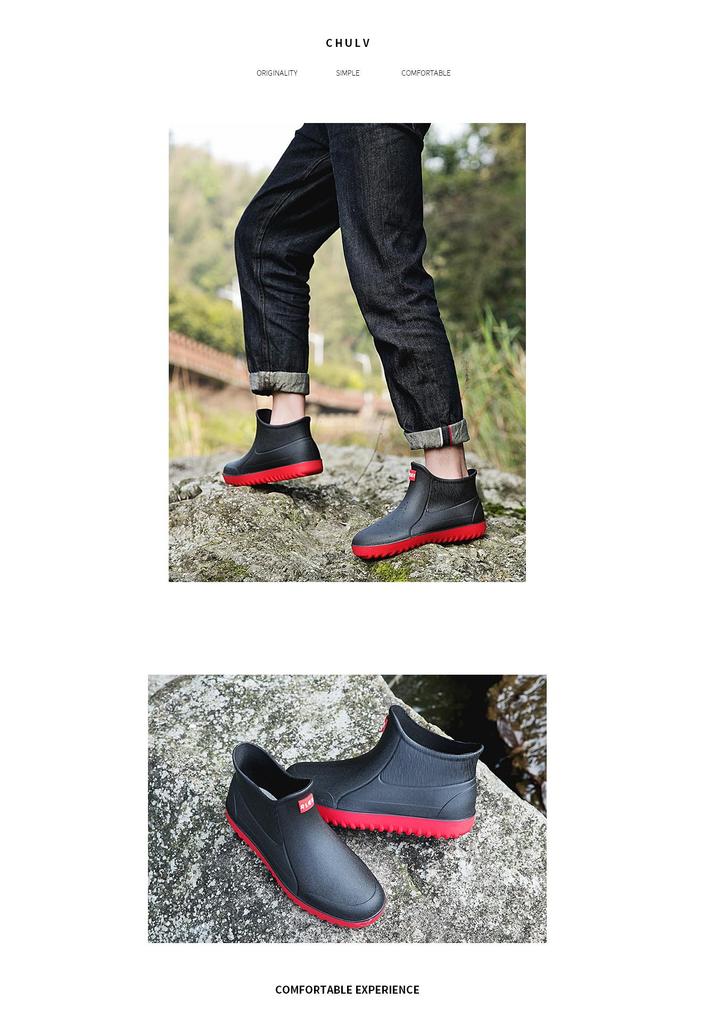 2025 Men's Waterproof Non-Slip Rubber Boots for Outdoors, Fishing, Kitchen, Work, and Construction