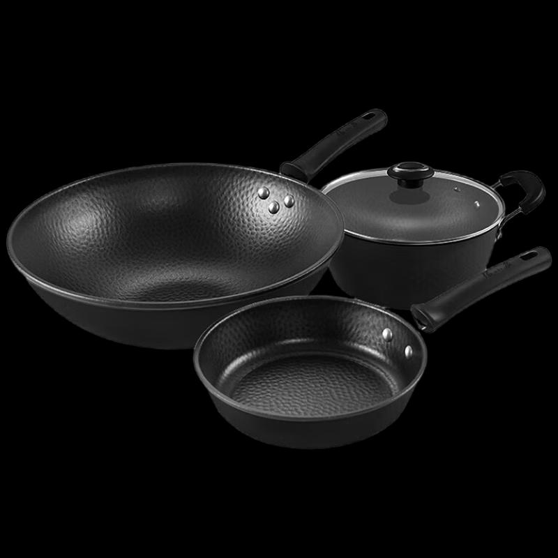 Zhang Xiaoquan Feinguss-Kochgeschirr-Set, 3-teilig, gehämmert