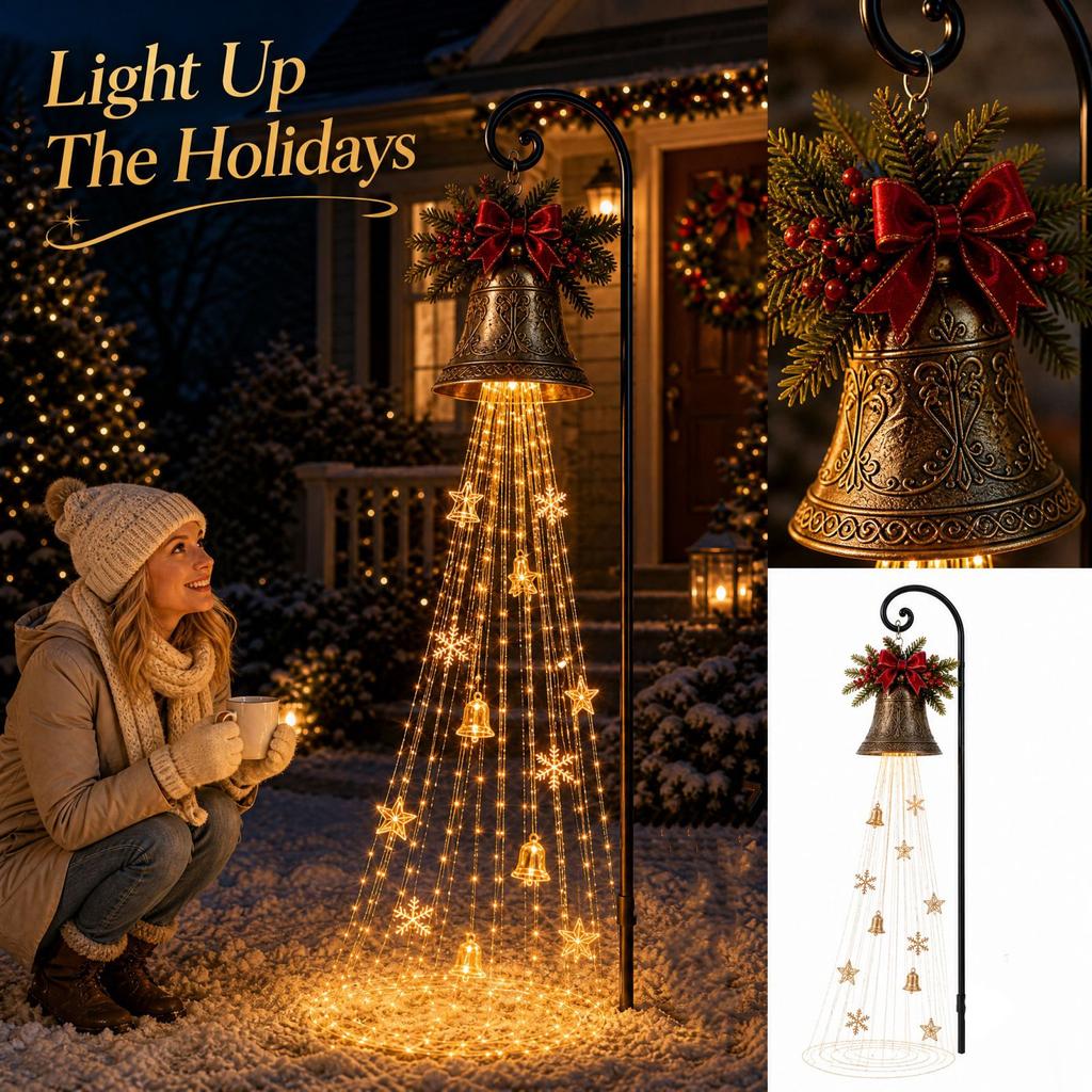 Christmas Bell Garden Light Outdoor Hanging Decorative Light for Yard Patio