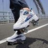 Roller Roller Shoes 4-wheel Deformation Shoes Roller Skates Men's and Women's Adult Runaway Shoes Skating Shoes Shoes with Wheels
