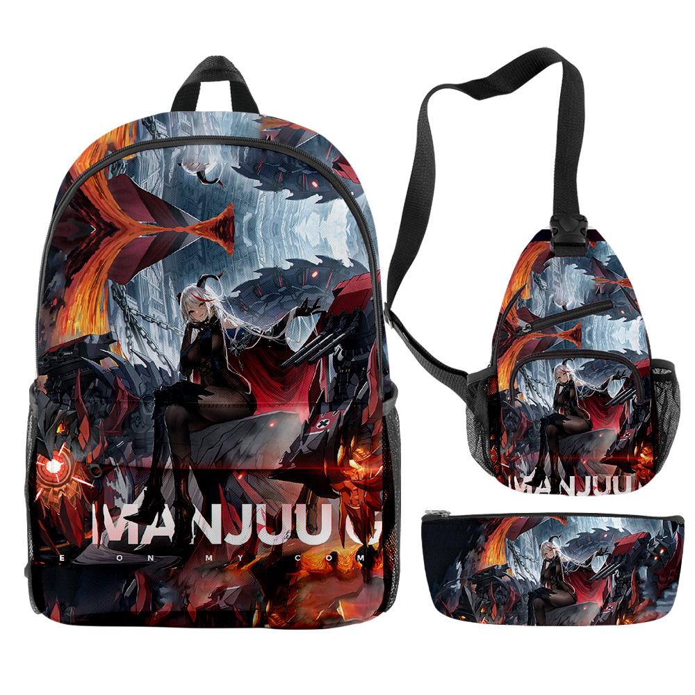 Classic Peculiar Novelty Cool Azur Lane Game 3D Print 3pcs/Set pupil School Bags Travel Laptop Backpack Chest Bag Pencil Case