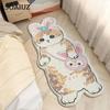 Simple Cartoon Cute Cat Foot Mat Imitation Cashmere Carpet Living Room Bedroom Bedside Blanket Children's Floor Mat