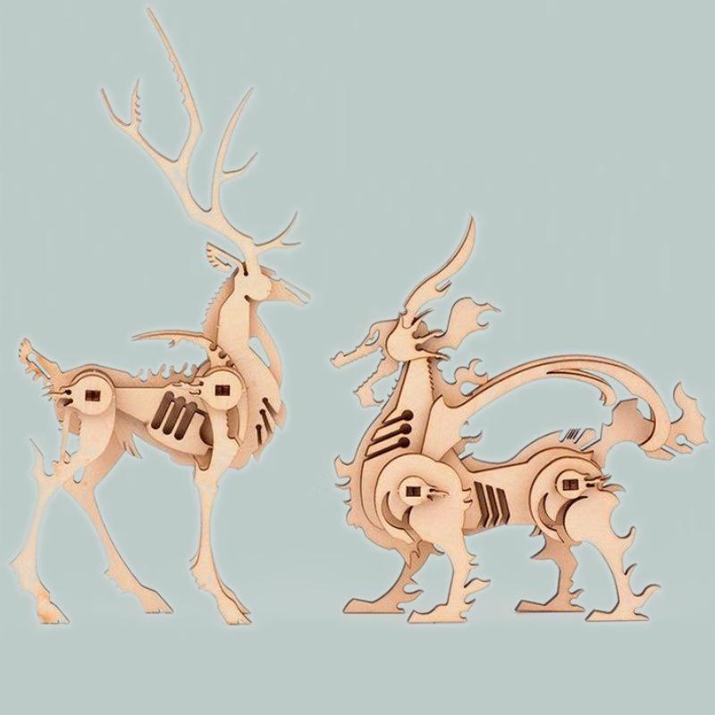 3D Wooden Small Toy Assembly Kit Lovely Animal Assembly Puzzle Mini Model Children Toy Handicraft Accessories Developmental Toys