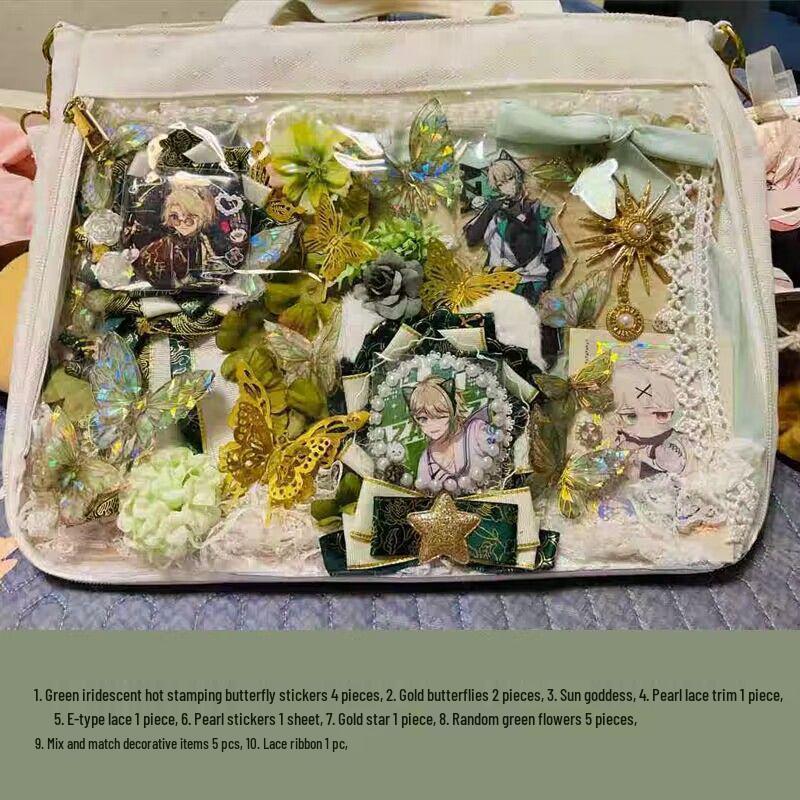 Decoration Filler Material Pack: DIY Handmade Accessories Set with Tanmei Zha Background Paper and Bag