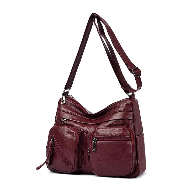 Vintage Shoulder Bag Multi-zipper Mother Bag