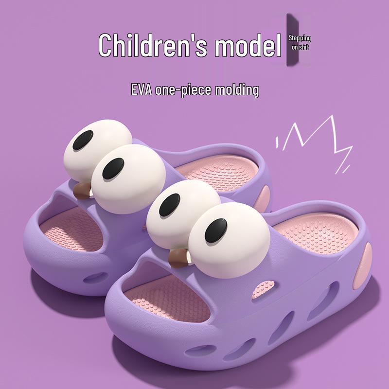 Kinder Sommerslipper: Süßes Design mit großen Augen, Weiche EVA-Sohle, Für drinnen und draußen, für Mädchen und Jungen