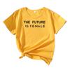 THE FUTURE Summer European and American Style Letter Graphic Round Neck Short Sleeve T-shirt