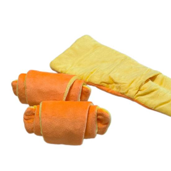 Dog Enrichment Toy Soft Croissant Shaped Chew Toy with Squeaker And Crinkle Paper
