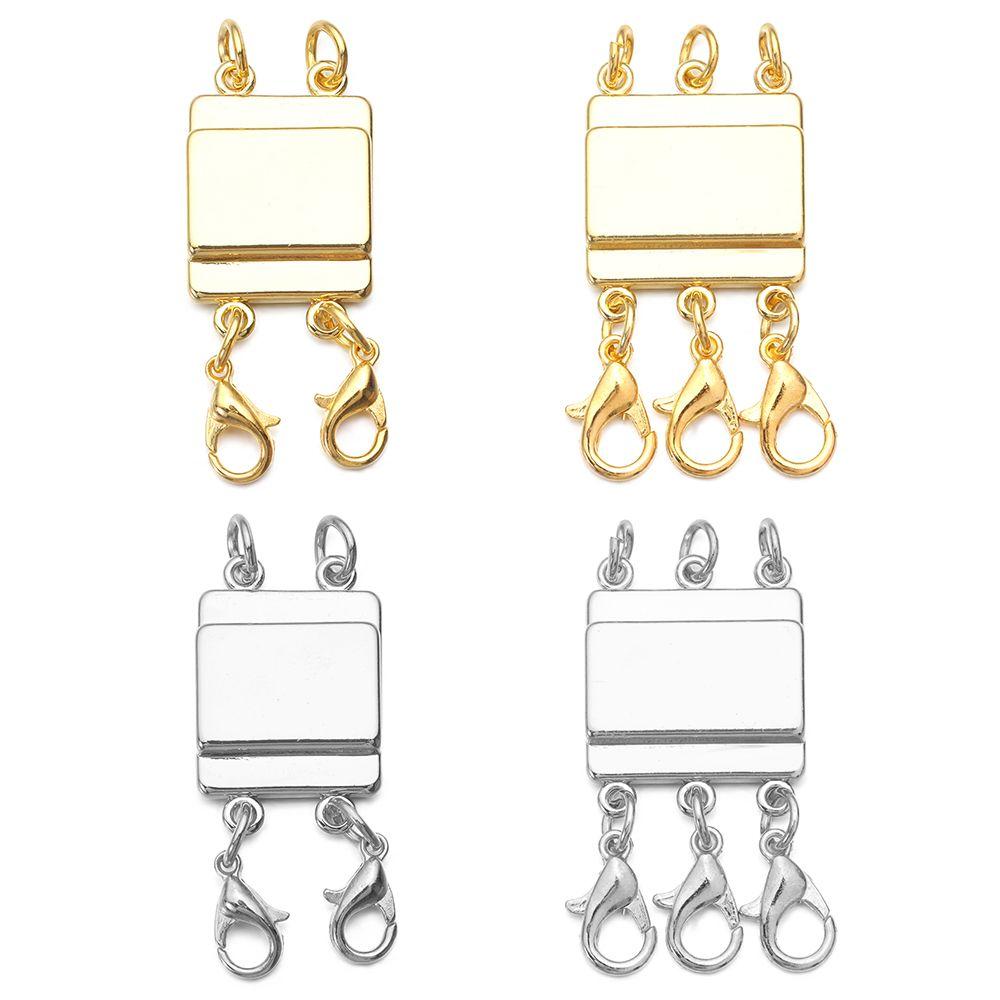DIY Jewelry Gold Color Layering Magnetic Clasp Magnetic Connector Multi Strands Clasps for Layered Bracelet