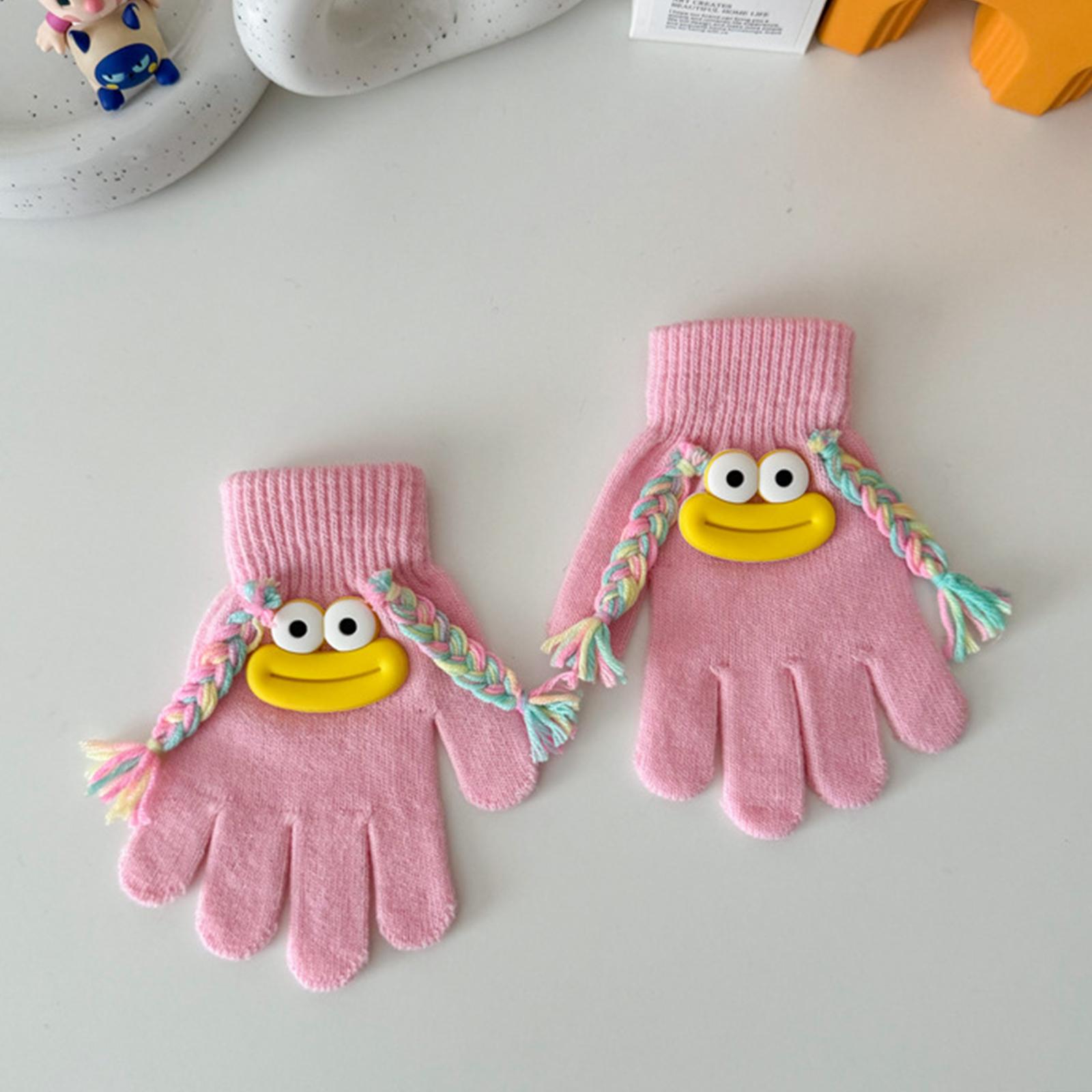 

Children s Funny Gloves, Big Mouth, Cute Braids, Boys And Girls Split Finger Gloves, Dressing Up As Christmas Gifts One Size розовый