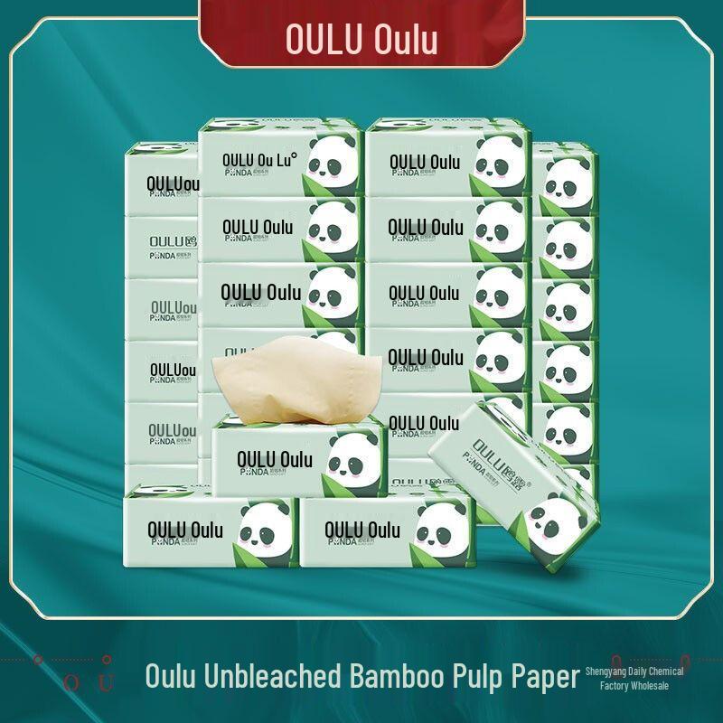 Oulu Panda Bamboo Pulp Napkin & Toilet Tissue Value Pack - 24 Packs