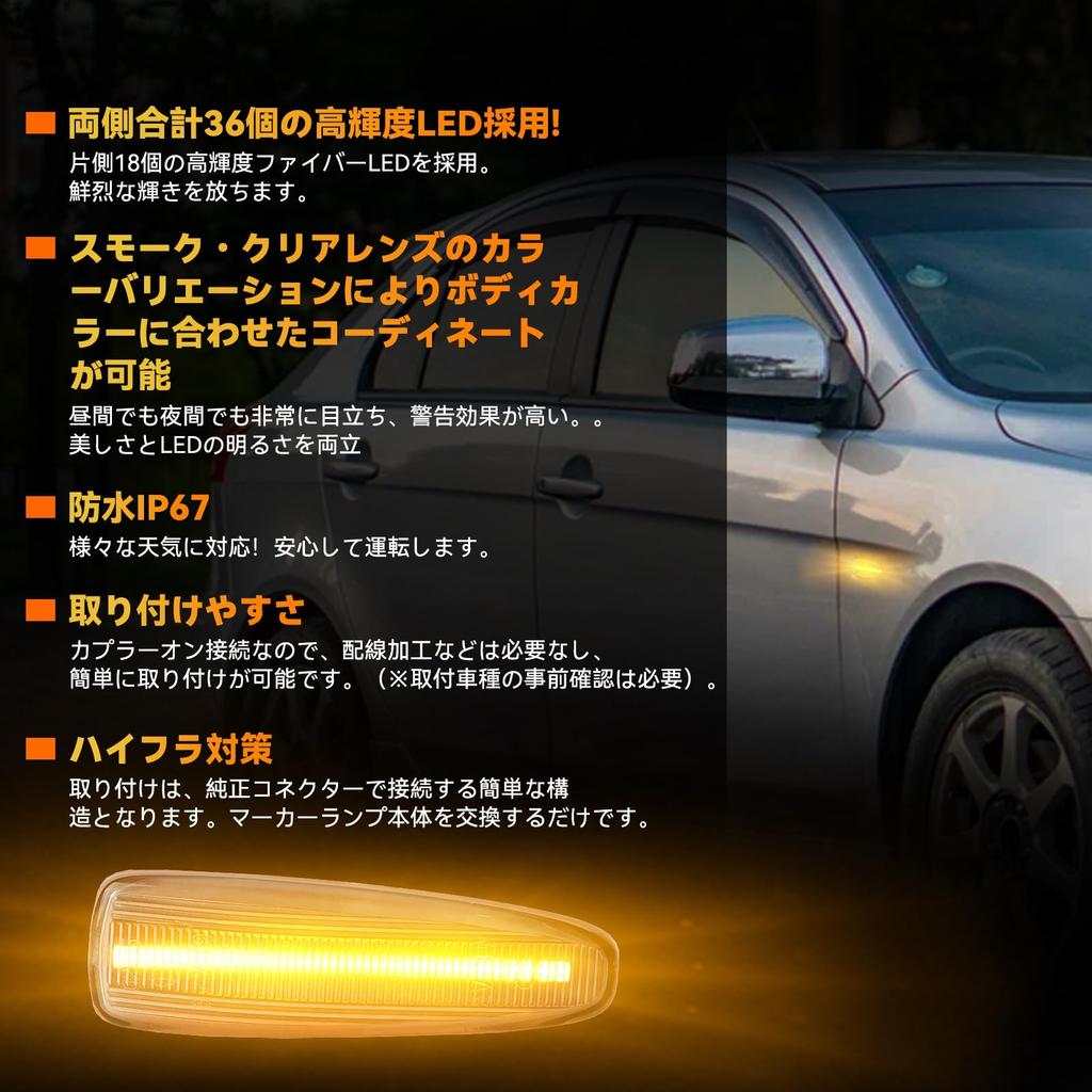 GemPro LED Side Marker Flashing Type for Mitsubishi Lancer Evolution X Ek Wagon B11W
