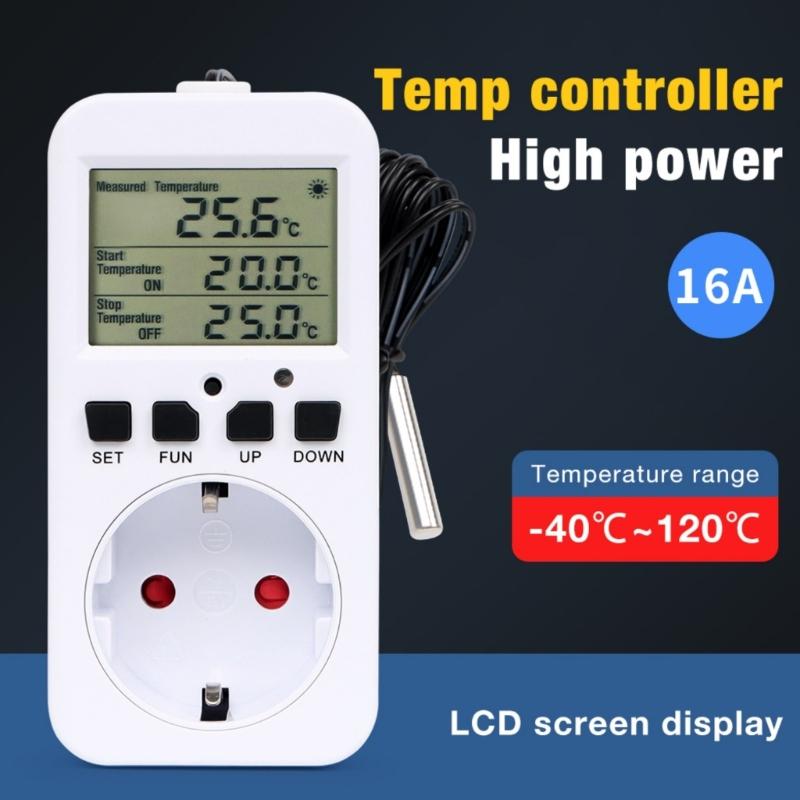 Highly power 16A Intelligent Temperature Control Socket Digital Display Thermostat Socket For Heating and Cooling Systems