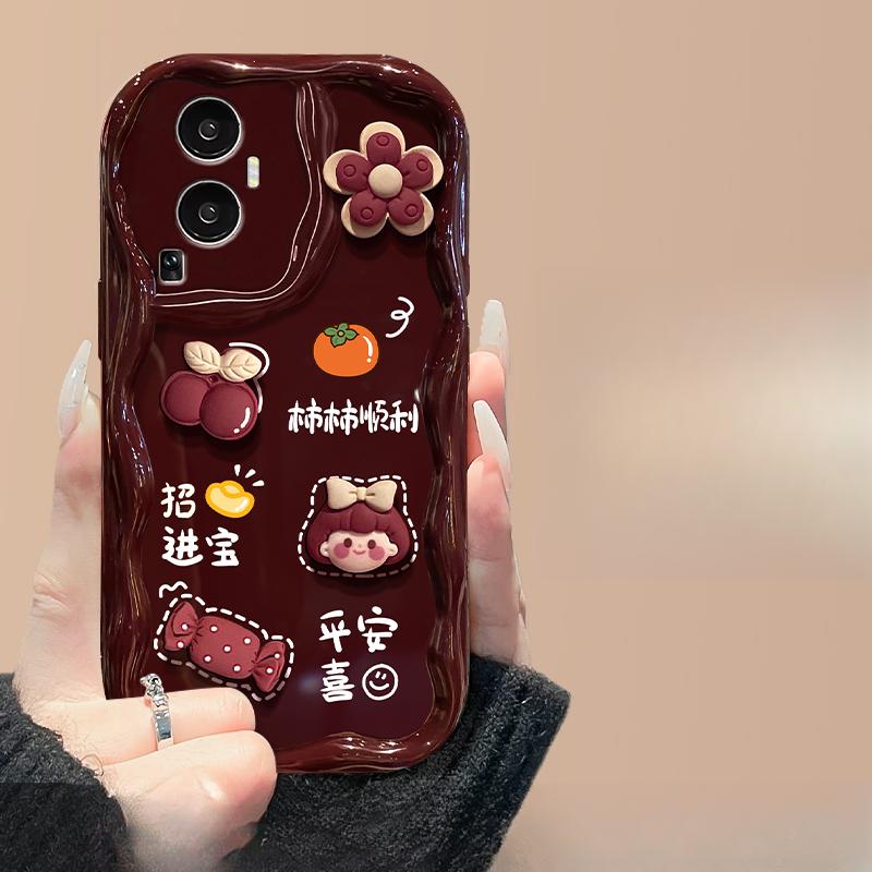 Applicable To Opporeno10/9/8pro+mobile Phone Case Findx6 Flower Girl Doll Lanyard A53/72 Silicone