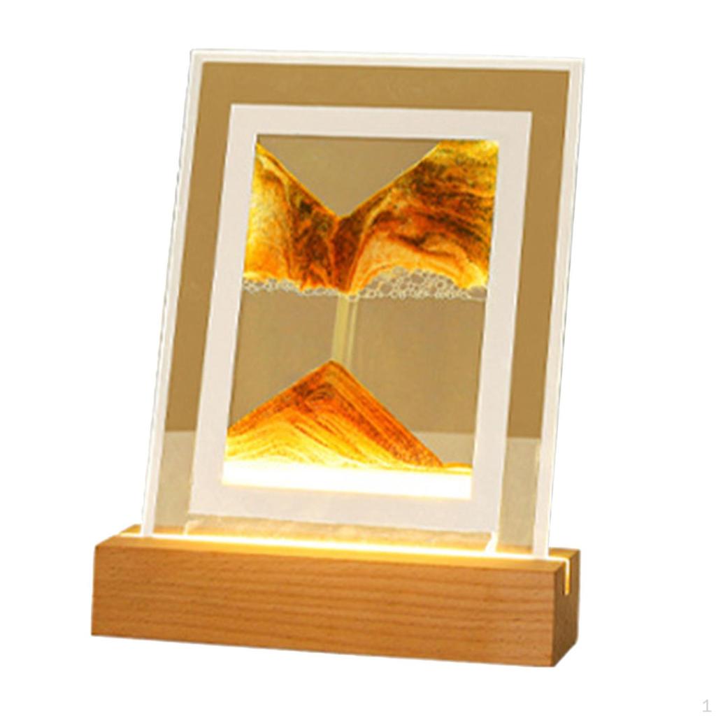 Art Picture, Night Light Landscape Glass for Tabletop Study Room Adults Desktop Decor
