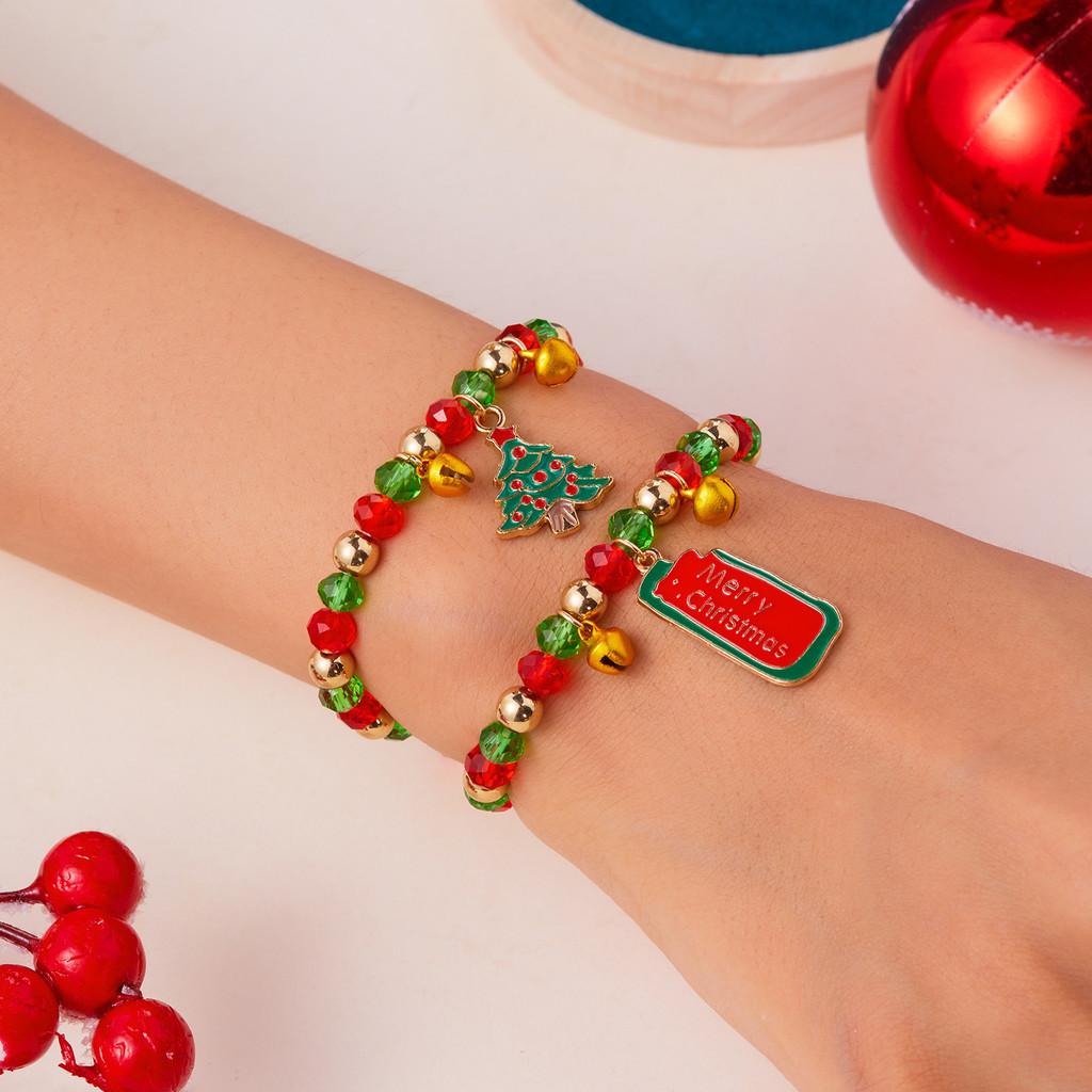 

Penguin Santa Claus Bracelets With Bead Design For Festive Wear Christmas Tree