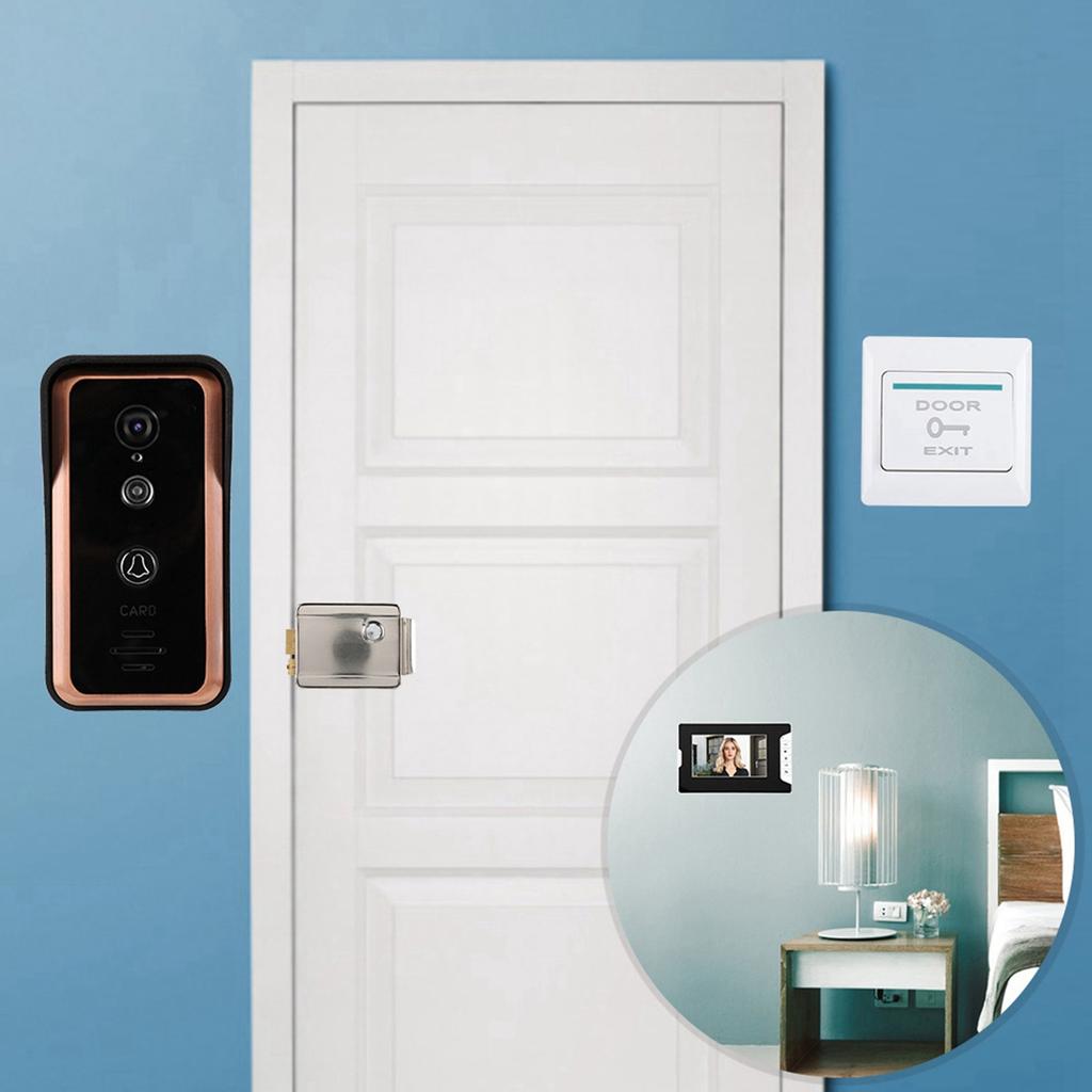 7-palcový video interkomový zvonček s elektronickým zámkom a tlačidlom na otvorenie dverí
