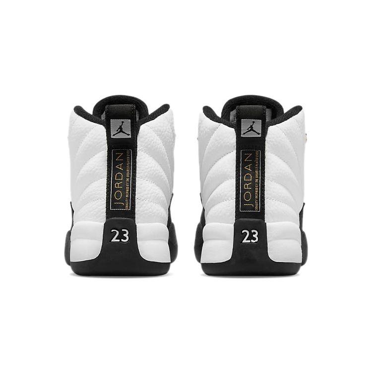Air Jordan 12 Retro PS Royalty Kids Sneakers White Black Metallic-Gold 151186-170
