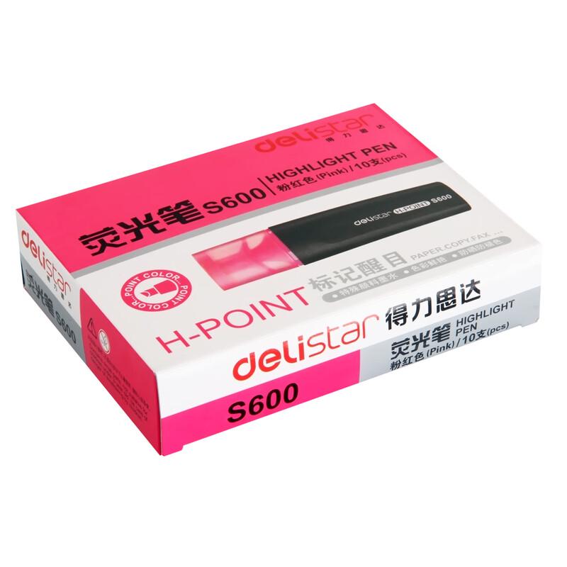 Deli S600 Fluorescent Highlighter Pen, 10-Pack
