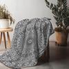 Boho Mandala Print Decke Geometrische Baumwoll-Kuscheldecke Hippie Tagesdecke Festival Decke Heimdekoration Kissenbezug